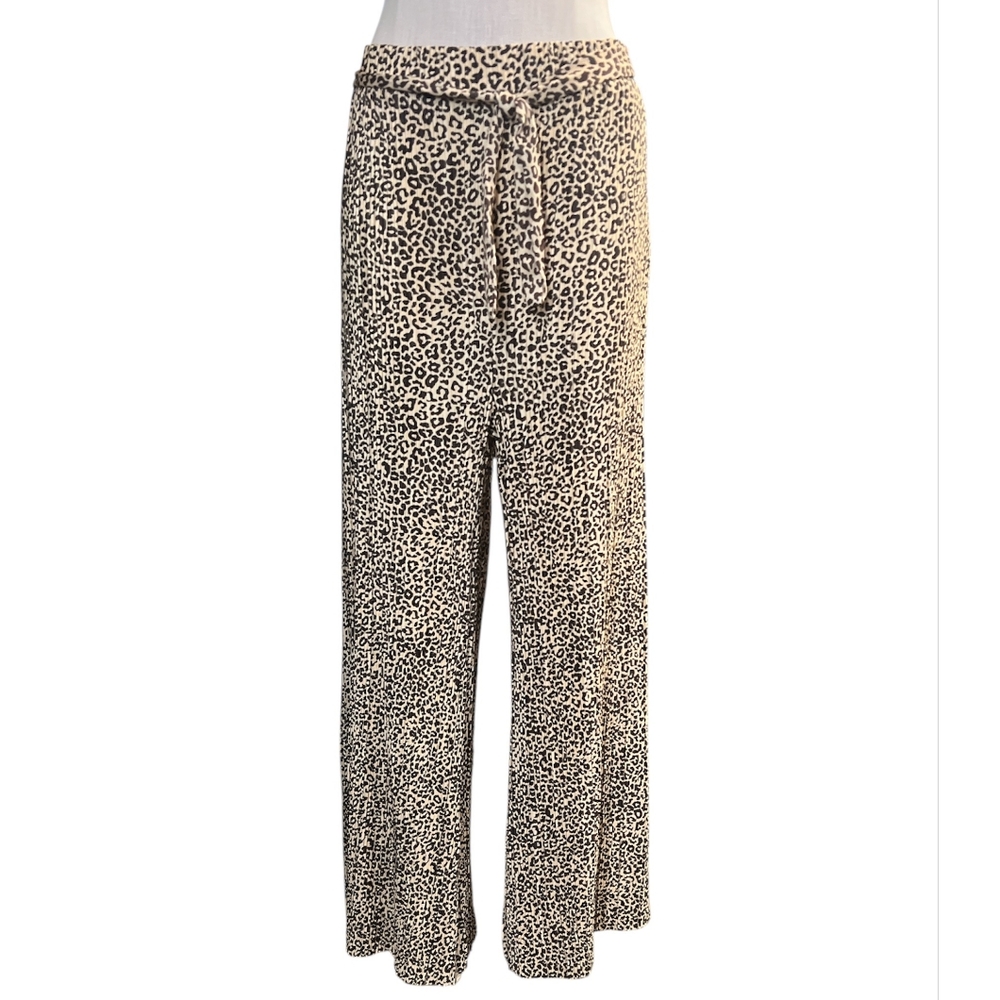 Leopard Print Micro Pleated Pants